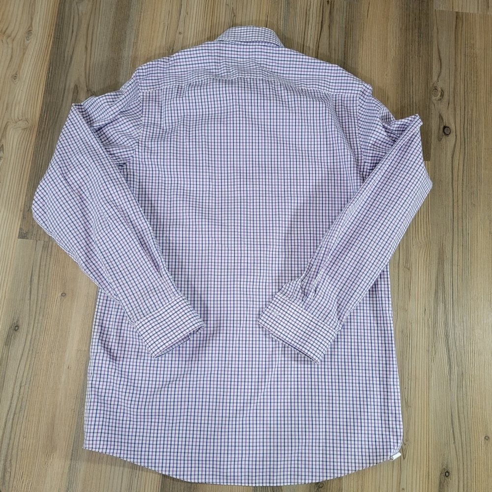Michael KORS Men's Gingham Dressy Long Sleeve Cotton Shirt 15  34/35 no iron - Picture 5 of 5